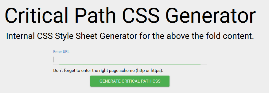 Critical Path CSS Generator